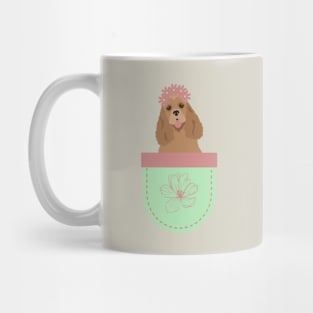 American Cocker Spaniel in Spring Flower Pocket Mug